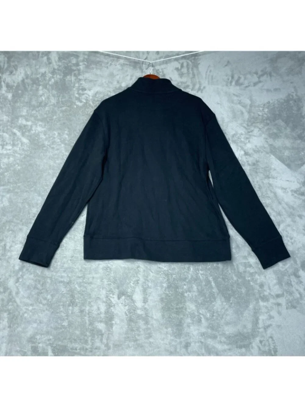 Banana Republic Men's XL Black 1/4 Zip Pullover Sweatshirt Cotton Blend F1059